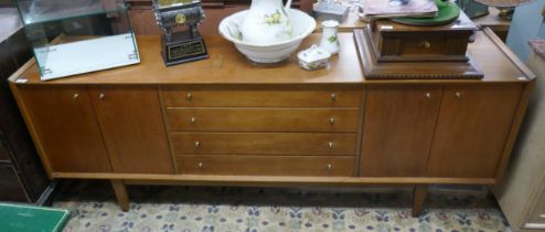 Mid century teak sideboard by A. Younger - Approx size: W: 198cm D: 45cm H: 75cm