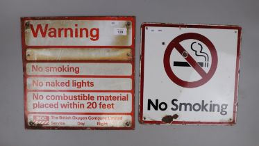 2 enamel No Smoking signs