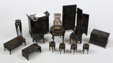 Collection of Chinese dolls house furniture