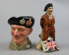 Field Marshall Montgomery figure L/E 73/750 together with a Royal Doulton Monty character jug