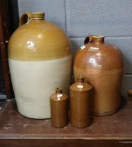 Collection of earthenware flagons