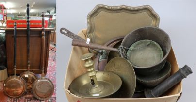 Collection of metal ware to include pans