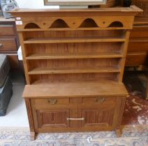 Miniature pitch pine dresser - Approx size: W: 82cm D: 23cm H: 100cm