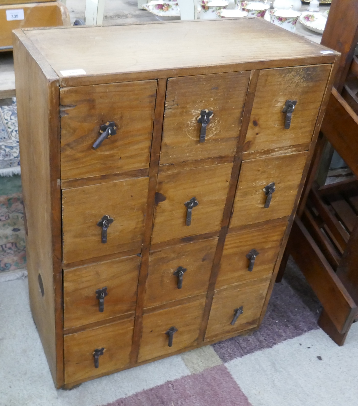 Multi drawer pine apothecary chest - Approx size: W: 59cm D: 29cm H: 80cm