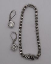 Silver bracelet and earrings