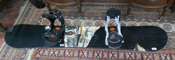 Snowboard with bindings