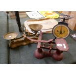 Collection of vintage weighing scales