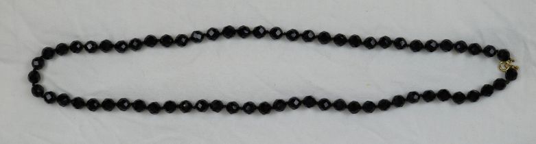 Black stone bead necklace with H/M gold clasp