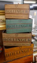 Set of 4 graduated Bollinger wooden storage boxes