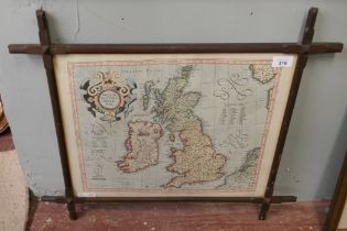 Framed print of British Isles from original dated 1595