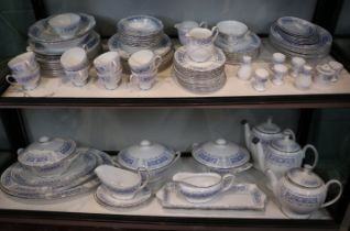 Large Shelley Columbia Blue pattern dinner service