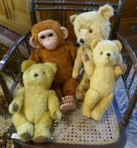 Collection of old teddy bears