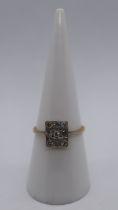 18ct gold 9 stone diamond ring - Size: N