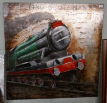 Metal wall art -The Flying Scotsman - Approx size: 100cm x 100cm