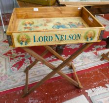 Butlers tray depicting Lord Nelson on stand