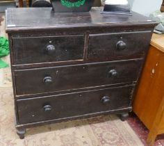 Pine chest of 2 over 2 drawers - Approx size: W: 92cm D: 45cm H: 86cm