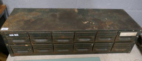 Small set of metal industrial drawers