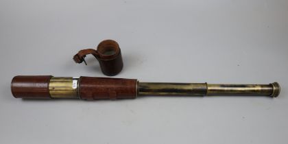 Telescope in leather case