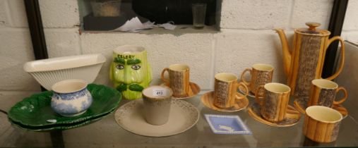 Collection of Wedgwood and Prices ceramics to include coffee set