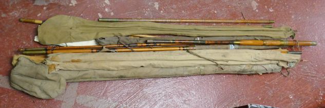 Collection of cane fishing rods