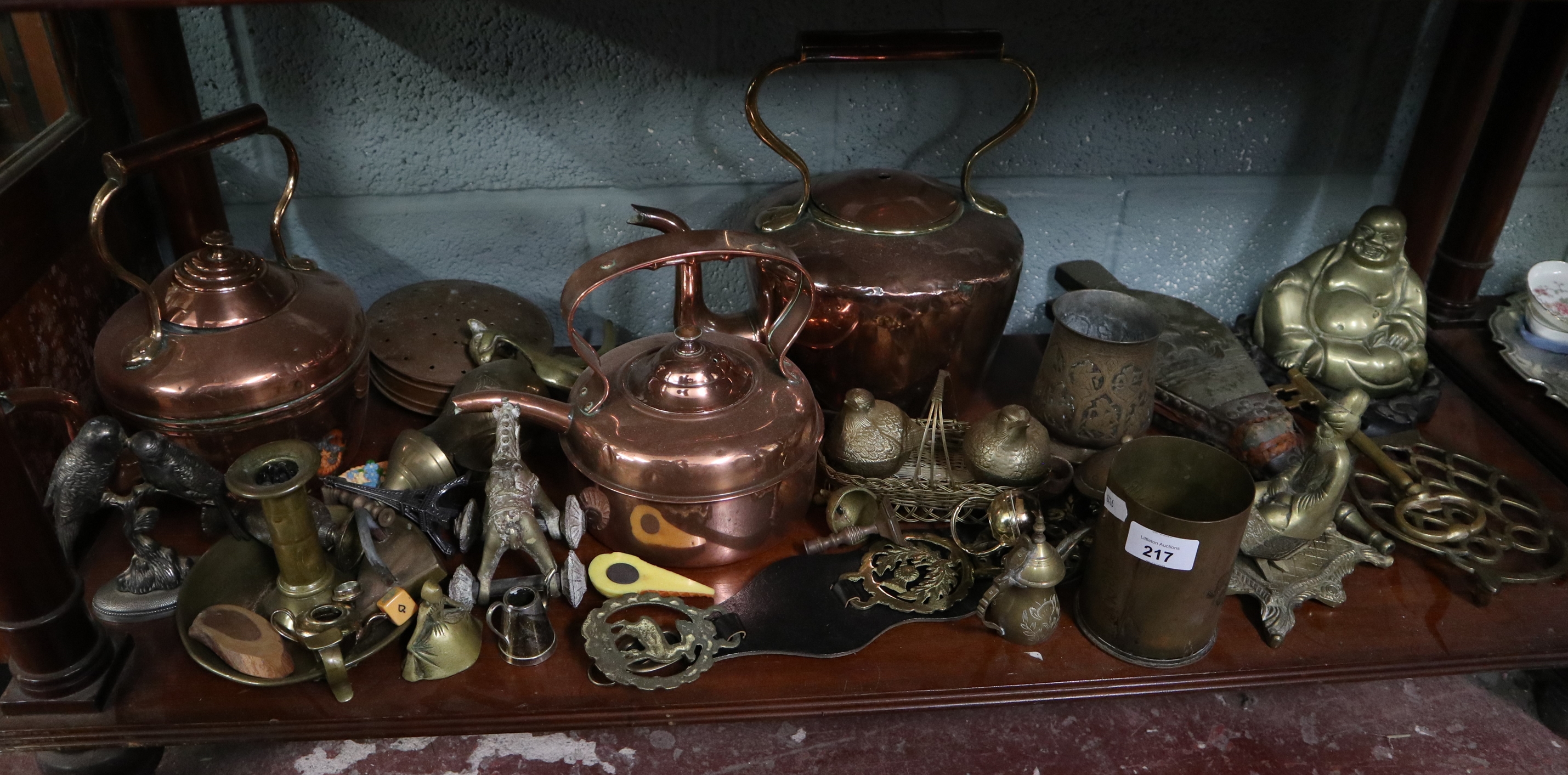 Collection of copper and brass ware