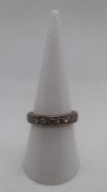 18ct white gold 9 stone diamond ring - Size L½