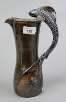 Fish handled Martin Bros. style jug from the Conderton Pottery - Approx height: 28cm