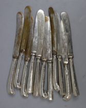 Collection of silver handled butter knives