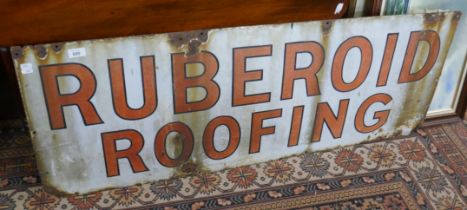Vintage enamel sign - Rubberoid Roofing - Approx size: 122cm x 46cm