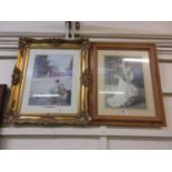 Two framed and glazed prints of young ladies