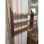 A set of pine wall hanging shelves