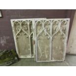A pair of 19th century cream painted doors with gothic arch designDimensions as follow: H, 71cm , W,