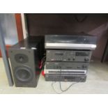 Stereo equipment to include NAD stereo amplifier, NAD CD player, NAD cassette deck, Foreigns