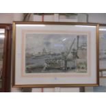 A framed and glazed watercolour of London scene signed Carl Hagedorn