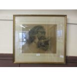 A framed and glazed enhanced print of dog with bird in mouth