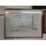 A framed and glazed watercolour of city scene signed Carl Hagedorn