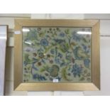 A framed and glazed floral needlework