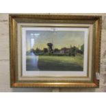A framed and glazed possible watercolour of windmill scene signed Stan Kaminski