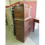 An early 20th century oak filing cabinet