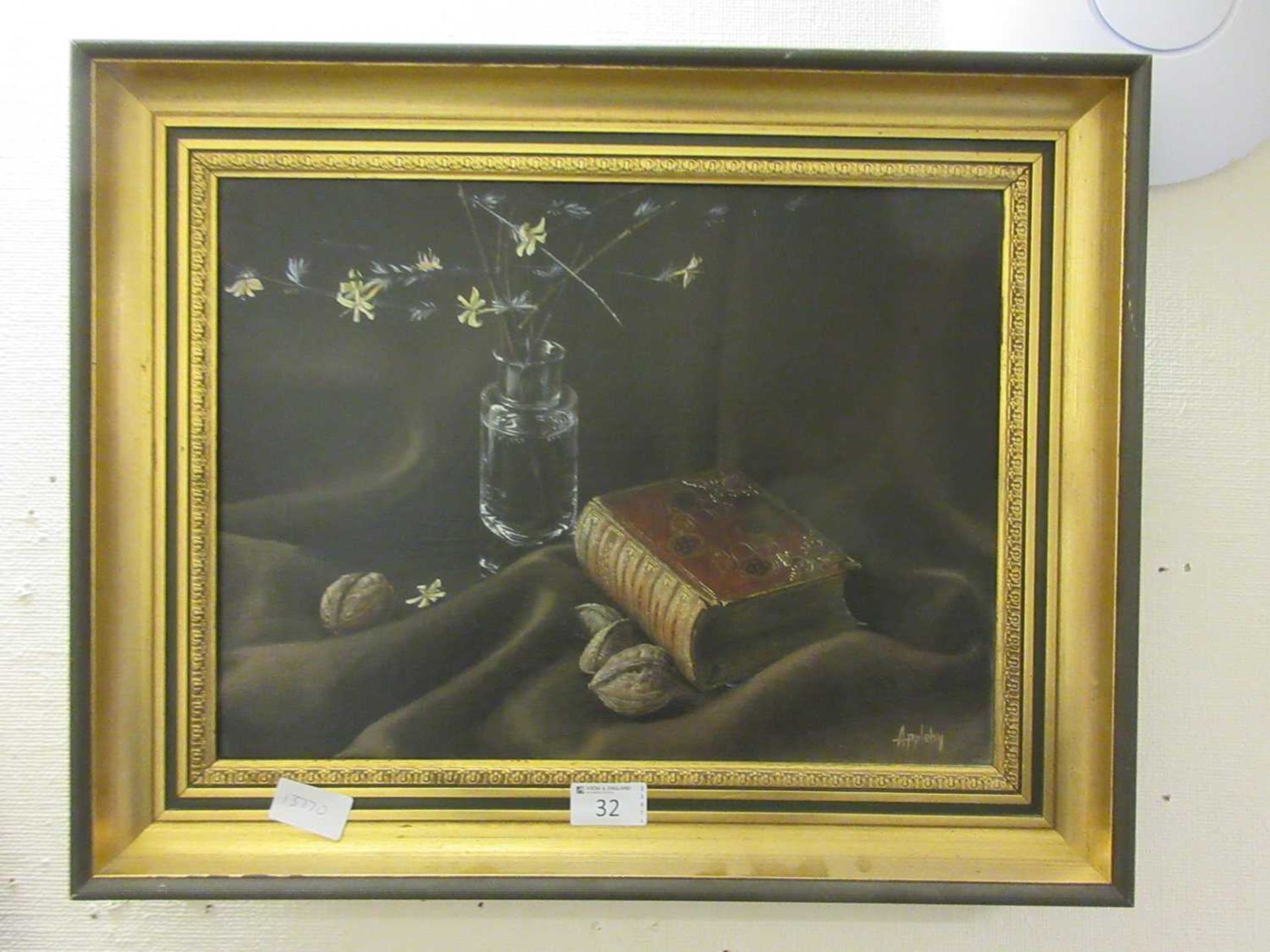 A framed oil on canvas of still life signed Appleby