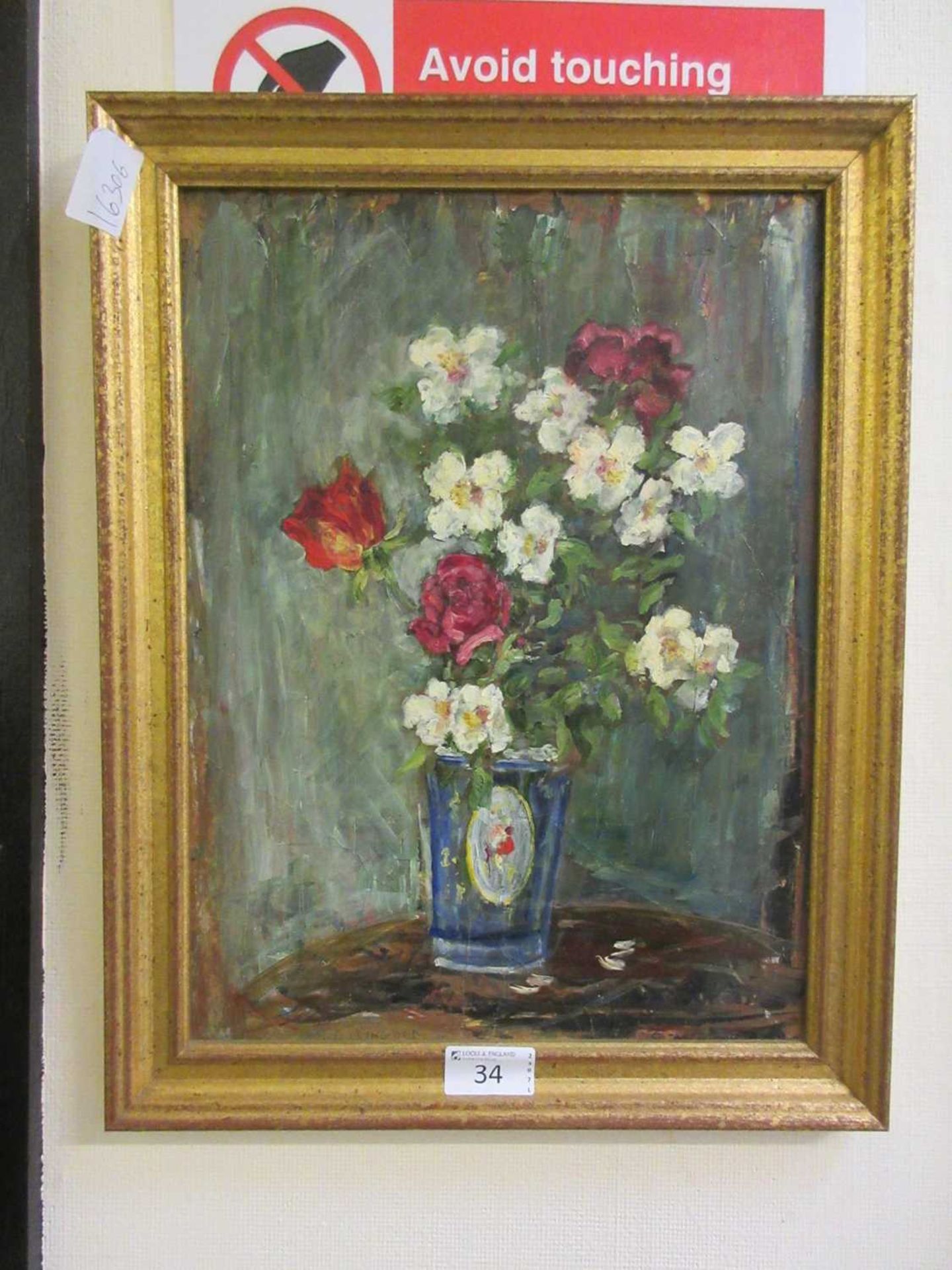 An oil on board of still life signed Collingdon