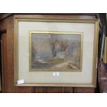 A framed and glazed watercolour titled 'In Windermere', signed bottom left