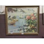A framed mid-20th century print of sailing vessel after R Wintz
