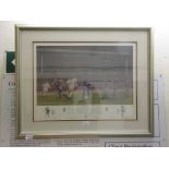 A framed and glazed print titled 'Wembley Magic Aston Villa 3, Leeds United 0'