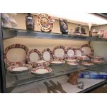 A large collection of Victorian Booths tableware consisting of plates, tureens, meat plates, etc