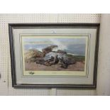 A framed and glazed limited edition 70/1500 print titled 'Elephant Seals' signed David Shepherd