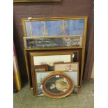 A quantity of framed and glazed prints and pictures to include cats, Monet, etc