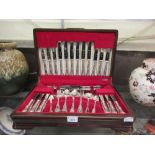 A cased set of king's pattern flatware