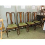 Four early 20th century Queen Anne style dining chairs