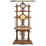 A19th century painted cast iron and marble hall stand in the manner of Coalbrookdale, the